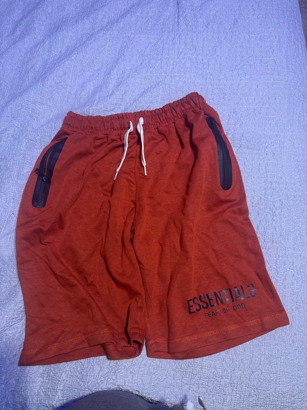 Fear of God Essentials Rust Red Athletic Drawstring Shorts